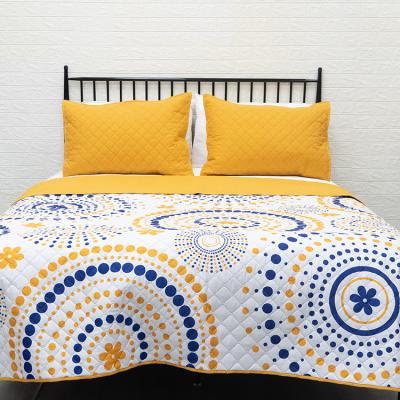 China Digital Printed Printed Home Use Quilted Bedspreads With Brushed Microfiber for sale