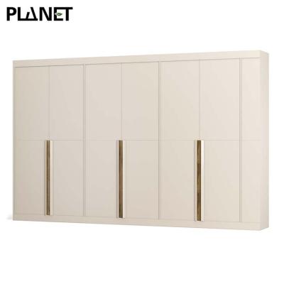 China (Others) Elegent Wooden Adjustable Bedroom Wardrobe Women Men Assembled Long Handle Modular Wardrobe Ghana for sale