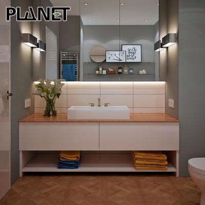 China Bathroom Vanity Stainless Steel Sink Bathroom Cabinet Single Room Modern High End Bathroom Basin Cabinet for sale