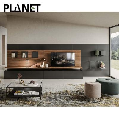 China Living Room Furniture TV Set (Other) Adjustable Custom TV Cabinet Modern Luxury Wood Console Unit for sale