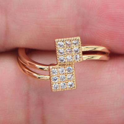 China CLASSIC Women's 18K Gold Plated Elegant CZ Cubic Zirconia Ring Jewelry for sale