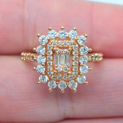 China CLASSIC 18K Gold Plated Women's Clear CZ Cubic Zircon Women Wedding Ring Jewelry for sale