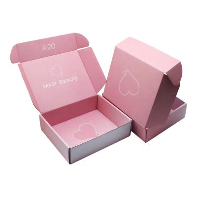 China Cheap Materials Factory Corrugated Cardboard Mailing Box Pink Recycled Shipping Boxes Wholesale Custom Logo Custom Logo for sale