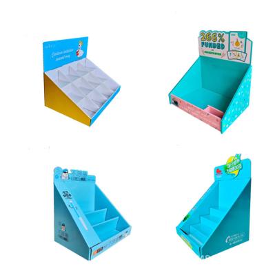 China Recycled Materials OEM / odm Customized Advertising 3 Tier Shelves Cardboard Paper Display Pdq Counter For Toy for sale