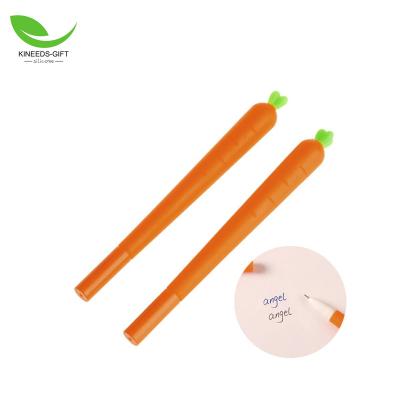 China office & Soft Silicone Body GEL Ink Pen RollerBall Pen Novelty Cute Gift Carrot Silicone Pen Gel Ink Carrot School Pen for sale