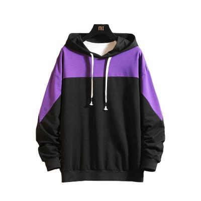 China Anti-wrinkle new arrival plus size men's hoodies and sweatshirts color block hoodies men's blank hoodies for sale