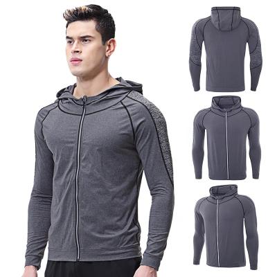 China Custom high quality Anti-wrinkle cotton/spandex gym fitness wear zipper hoodies for men for sale