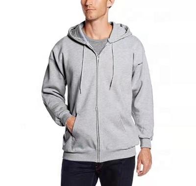 China wholesale high quality men's Anti-wrinkle zipper up hoodies 100% cotton fabric custom combed printing embroidery logo blank casual hoodie for sale