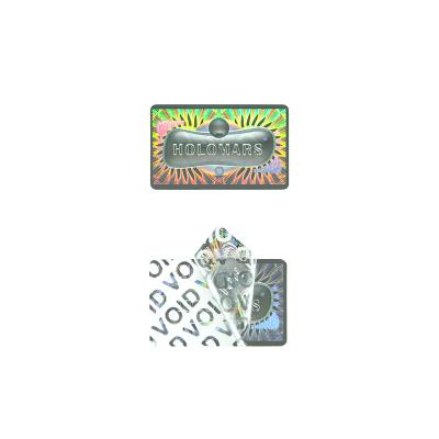 China Holographic Unique Design Tempered Labels Anti-Counterfeit Label Matte Silver Void Warranty Printable Stickers for sale