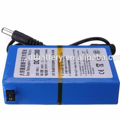 China DC 12V Rechargeable Portable Lithium Ion Battery Small Battery Pack For Led Strips / Christmas Light 87x55x20 (mm) for sale