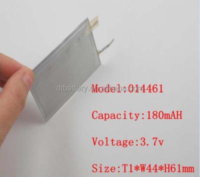 China Smart lock 1mm thickness lipo battery 014464 ultra thin lipo battery 3.7V 180mAh lipo X for sale