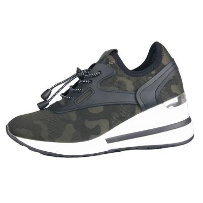 China Fashion Trend Camouflage Sneakers Women Support Custom Brand Super Lightweight Walking Shoes Slip On Soft Elastic Band Easy To Wear for sale