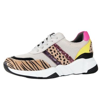 China Fashion Trend Leopard Cheetah Print Animal Casual Sneakers Outdoor Women Sports Shoes Shape Ladies Sneakers Lace Up Comfortable for sale