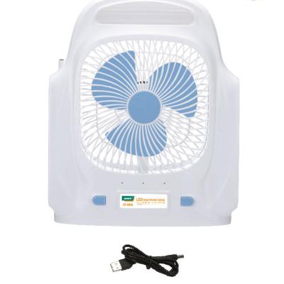 China Factory Sale AT-9909 High Efficiency Electric Fan with LED Light for Home Use Rechargeable Electric Fan with USB Mobile Phone Charger Function for sale