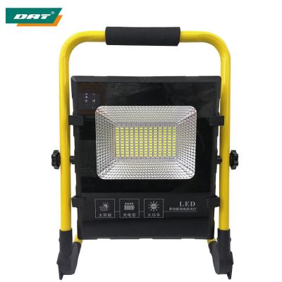 China Warehouse AT-8256 DAT Outdoor All in One Led Flood Light with Aluminum Solar Panel DC Flood Light with USB Mobile Charging Function for sale