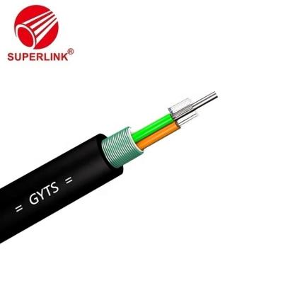 China FTTH FTTB FTTX Network 24 Fiber FTTH GYTS Drop Cable Tube Fiber Optic Loose Uni Cable For Duct Application Aerial PE Cable for sale