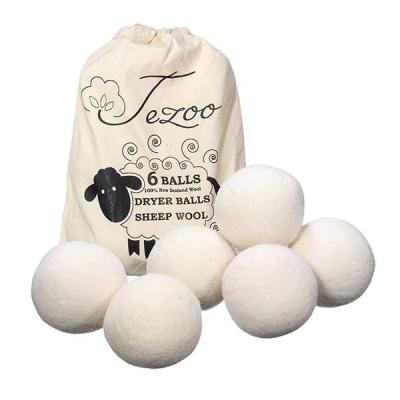 China Wholesale Eco Friendly 6 Pack Laundry Dryer Wool Cleaning Balls With Cotton Bag for sale