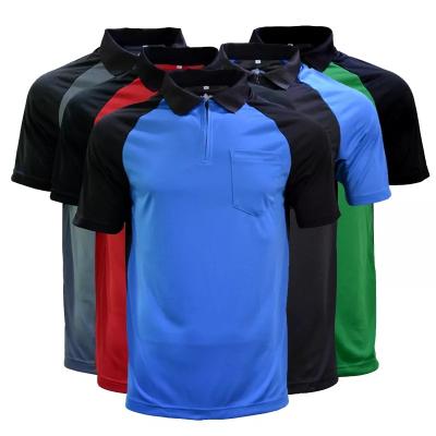 China Anti-Wrinkle Darts Custom Logo Colors 1/4 Sleeve Short Zip Darts Polo Shirt Custom Darts Shirt for sale