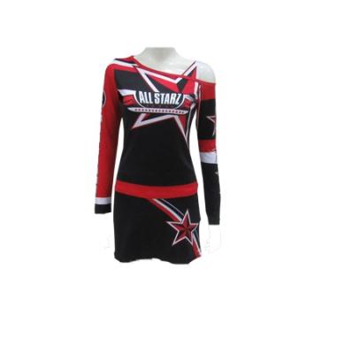 China Hot Sale Quick Dry Girls Off The Shoulder Tops Short Skirts Uniforms Girls Sublimation Cheerleading Costumes for sale