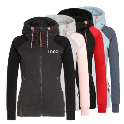 China QUICK DRY Ladies Slim Fit Fashion Long Sleeve Athleisure Colorblock Hooded Jacket for sale