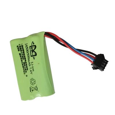 China Toys Type Aircraft Battery Toy Accessories Lithium Battery Pack 14500 7.4V 500mAh SM-4P Remote Control Plug for sale