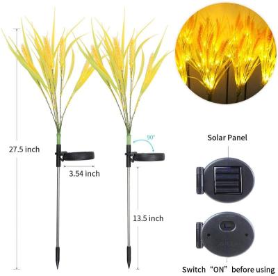 China Easy Installation Garden Wheat Flower Waterproof Decorative Solar Ear Light Outdoor Waterproof Solar Battery Light for sale