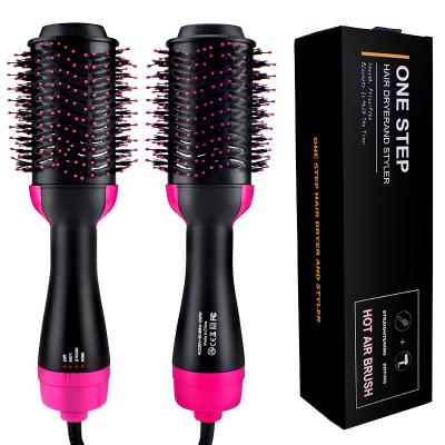 China Hair Care AC 240V PTC Fast Heater Electric Comb Straightener pink 3 In 1 hot Air Hair dryer Brush for sale