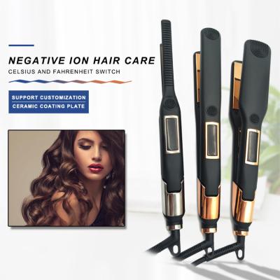 Κίνα Ηλεκτρικός κεραμικός ντυμένος Straightener τρίχας ταξιδιού AC110V 450 Fahrenheit σίδηρος προς πώληση