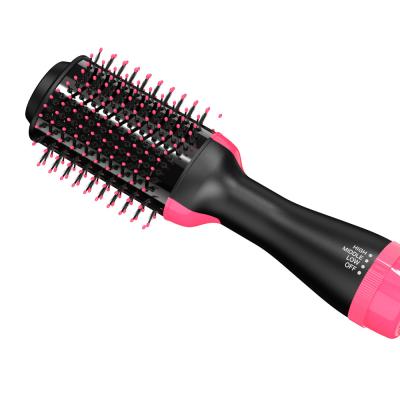 China Pink And Black Nylon Paddle AC240V PTC Heater Hair Dryer Brush 3 In 1 for sale