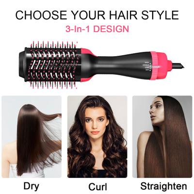 China 1000W 110V 3in1 Hair Blow Dryer Brush Comb Hot Air Hair Dryer Straightener Hair Tool Beauty for sale