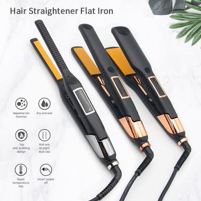 China Flat Dual Voltage MCH Heating Negative Ion Hair Straightener Professional for sale