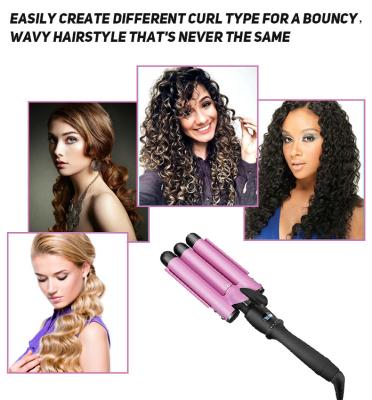 China ROHS Pink PTC Heating Hair Curling Iron ,  3 Inch Barrel Curling Iron for sale