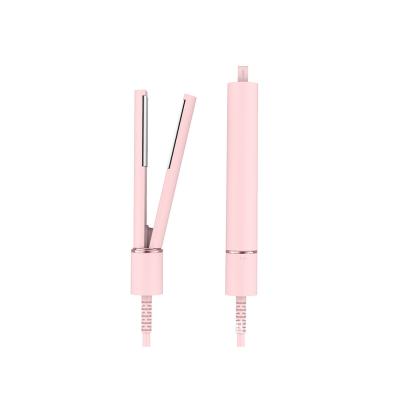 China 25 W 2 In 1 Hair Straightening Clip Temperature Display Mini 360° USB Splint Hair Curler Lipstick Flat Iron for sale