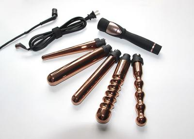 China Interchangeable Ceramic Curler Set , 240V 5 Pieces Curling Wand Set for sale