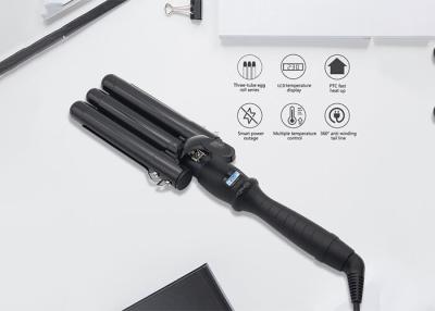 China Black Titanium Ceramic 25mm Barrel Curling Wand , Travel Professional Curling Iron for sale