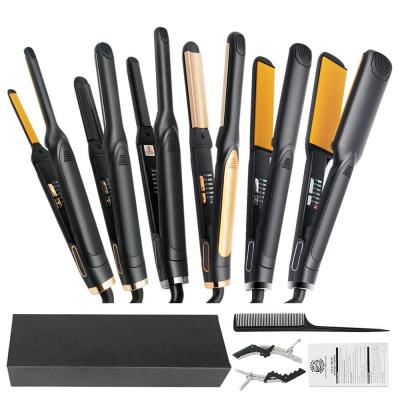 China Multi Sizes AC110V 30s Heat Up Travel Size Hair Straightener 2 In 1 Mini Flat Iron for sale