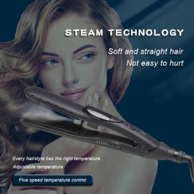 China Titanium Plate Steam Hair Flat Iron 110-240V 50W Straightener for sale