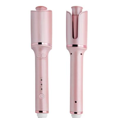 China FCC PTC Anti Scald Automatic Curling Iron Wand Ceramic Rotating Barrel Hair Curler Auto Shut Off for sale