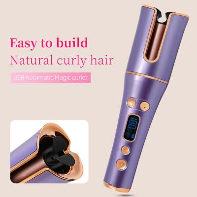 China Auto Shut Off PTC USB Hair Curler Anti Scald Cordless Automatic Curling Iron for sale