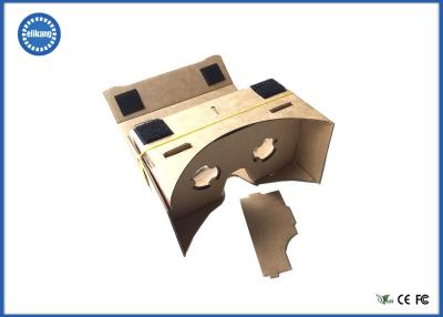 China Easy Assemble VR Box Google Cardboard Virtual Reality With Kraft Paper for sale