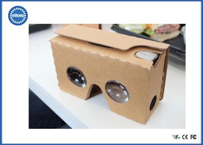 China Light Weight Beige Virtual Reality Cardboard Google 3D Glasses CE / ROHS / FCC certificated for sale