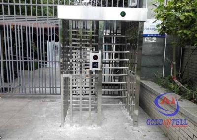 China Anti Collision RFID Fingerprint Full Height Turnstile SUS304 Four Arm Gate for sale