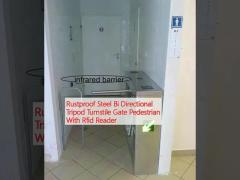 Rustproof Steel Bi Directional Tripod Turnstile Gate Pedestrian With Rfid Reader