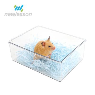 China Multi Use Sustainable Pet Bowl Square Shape Plastic Hamster Bathroom for sale