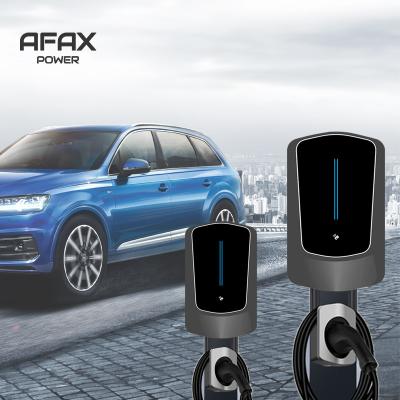 China AFAX EV Charger GB/T Tether EVSE Wallbox Electric Vehicle 7KW/11KW/22KW APP Control with 16A 32A Plug Car Charging 5m Cable GBT-A600 for sale