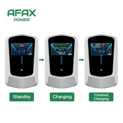 China IEC62196 / EN61851 Hot Sales AFAX Power AC Car Ev Charger 32A Ethernet Type 2 Ocpp 1.6 Car Charging Station Charging Stations Wallbox 11kw 22kw for sale