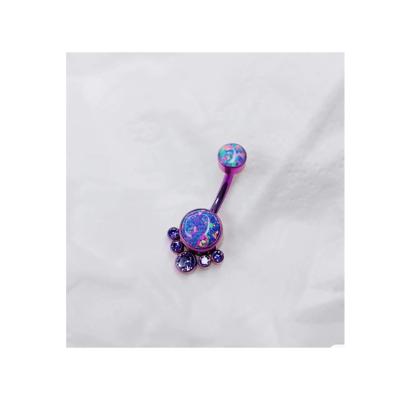 China Fashion Trendy High Quality Style Flowers Surgical Steel Navel Piercing Bell Button Rings for sale