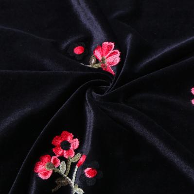 China Antistatic 100% Polyester Embroidered Velvet Fabric For Sofa Or Curtain for sale