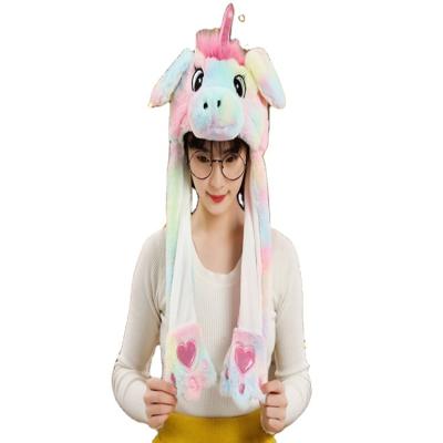 China Gift Kids Play Dancing Funny Ear Airbag Pinch Plush Winter Fashion Rabbit Long-eared Animal Hat Wholesale Funny Jumping for sale