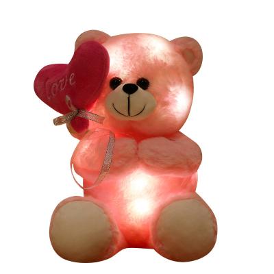 China Cute 30cm LED Luminescent Dolls Glow Lamp Eco-friendly Cartoon Teddy Bears LED Plush Toys, Luminous Toy Doll Gifts For Kids for sale